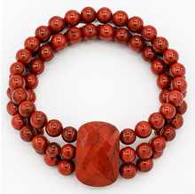 Load image into Gallery viewer, Red Jasper Three Strand Bracelet