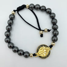 Load image into Gallery viewer, Saint Benedict Hematite Bolo Bracelet
